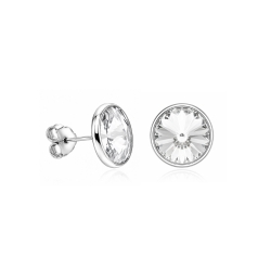 Pendientes plata primera ley 11mm "Chromatic White"