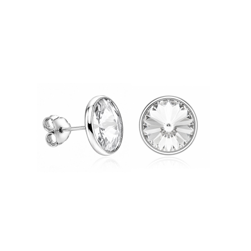 Pendientes plata primera ley 11mm "Chromatic White"