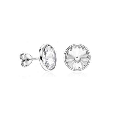 Pendientes plata primera ley 11mm "Chromatic White"