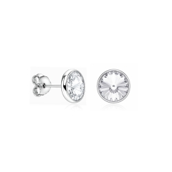 Pendientes plata primera ley 8mm "Chromatic White"