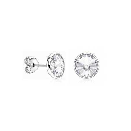 Pendientes plata primera ley 8mm "Chromatic White"
