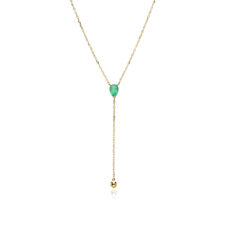 Gargantilla oro 9k y esmeralda "Lágrima de Lorca"