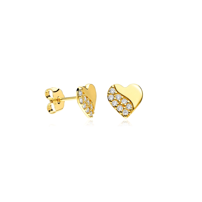 Pendientes oro 9k y circonitas "Romeo"