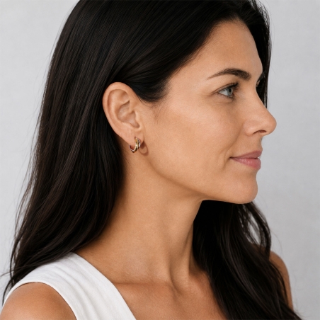 Pendientes Oro Bicolor Aros 10mm "Bicora"