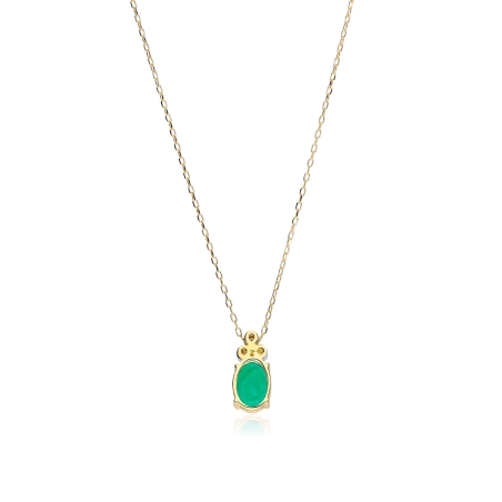 Gargantilla oro 18k esmeralda y diamantes 0.02cts "Barile"