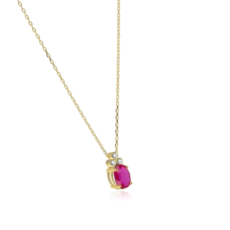Gargantilla oro 18k, rubí y diamantes 0.02cts "Barile"