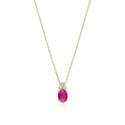 Gargantilla oro 18k, rubí y diamantes 0.02cts "Barile"