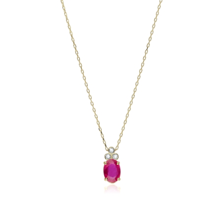Gargantilla oro 18k, rubí y diamantes 0.02cts "Barile"