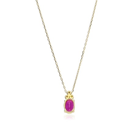 Gargantilla oro 18k, rubí y diamantes 0.02cts "Barile"