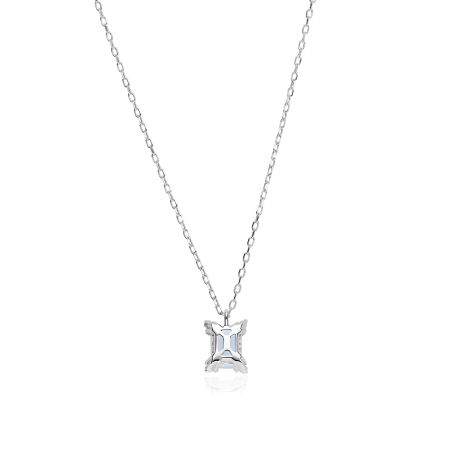 Gargantilla oro 18k aguamarina y diamantes 0.02cts "Bagnasco"
