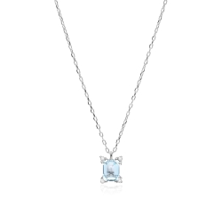 Gargantilla oro 18k aguamarina y diamantes 0.02cts "Bagnasco"