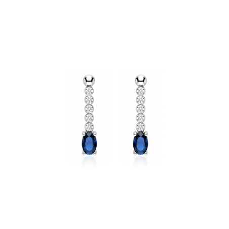 Pendientes plata primera ley y circonitas azul "Fairylane"