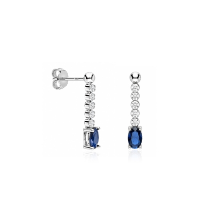Pendientes plata primera ley y circonitas azul "Fairylane"