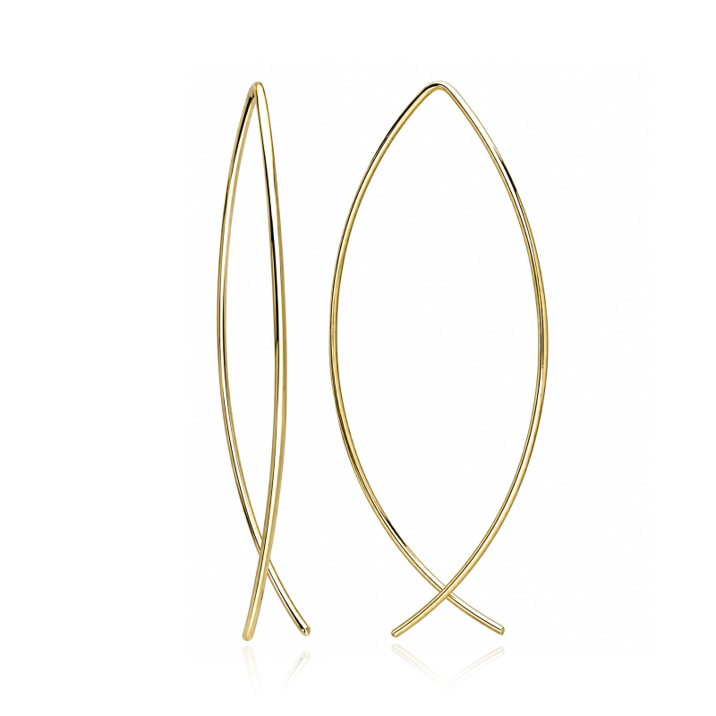 Pendientes plata con baño oro 18k "Alondra"