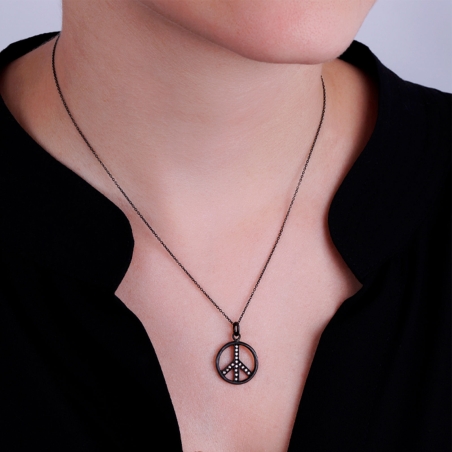 Gargantilla plata de ley rodio negro "Gunnar black"