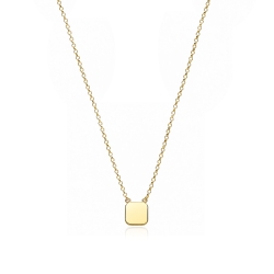 Gargantilla plata baño oro 18k cuadrado "Silhouette"