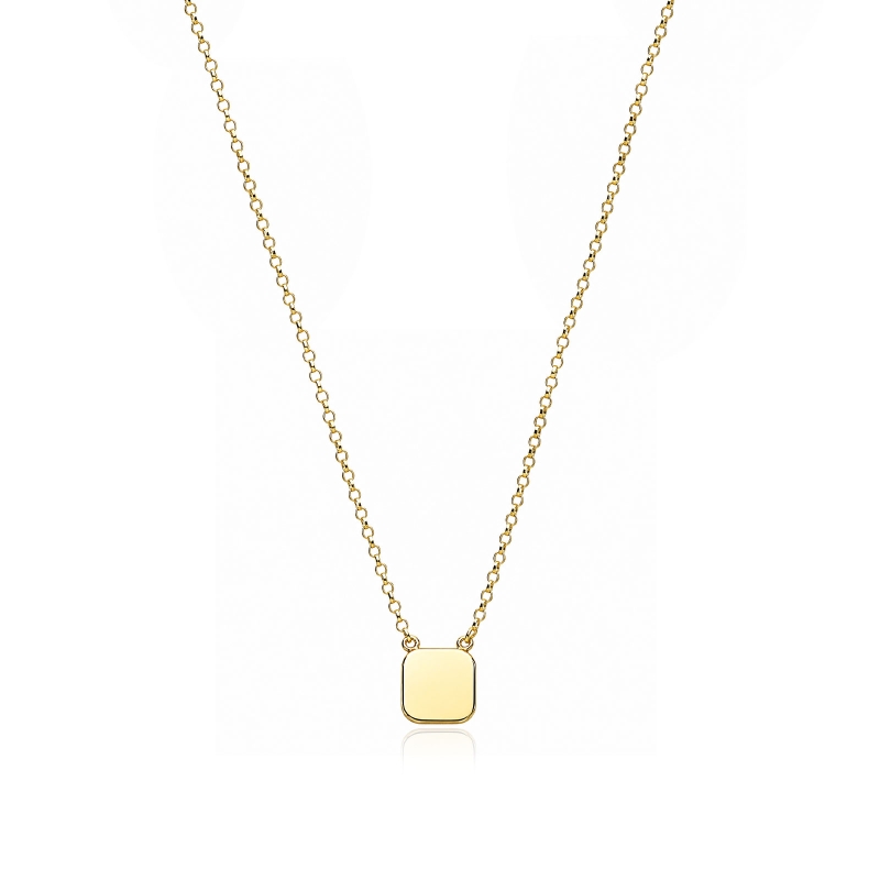 Gargantilla plata baño oro 18k cuadrado "Silhouette"