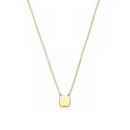 Gargantilla plata baño oro 18k cuadrado "Silhouette"
