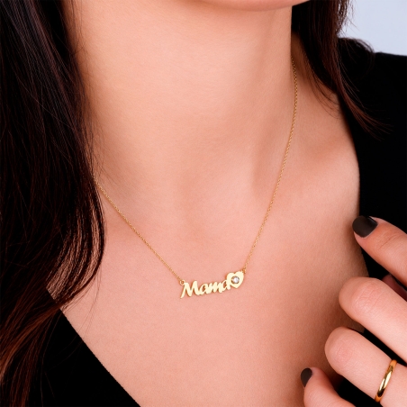 Gargantilla oro 18k y circonita mamá "Simi Valley"