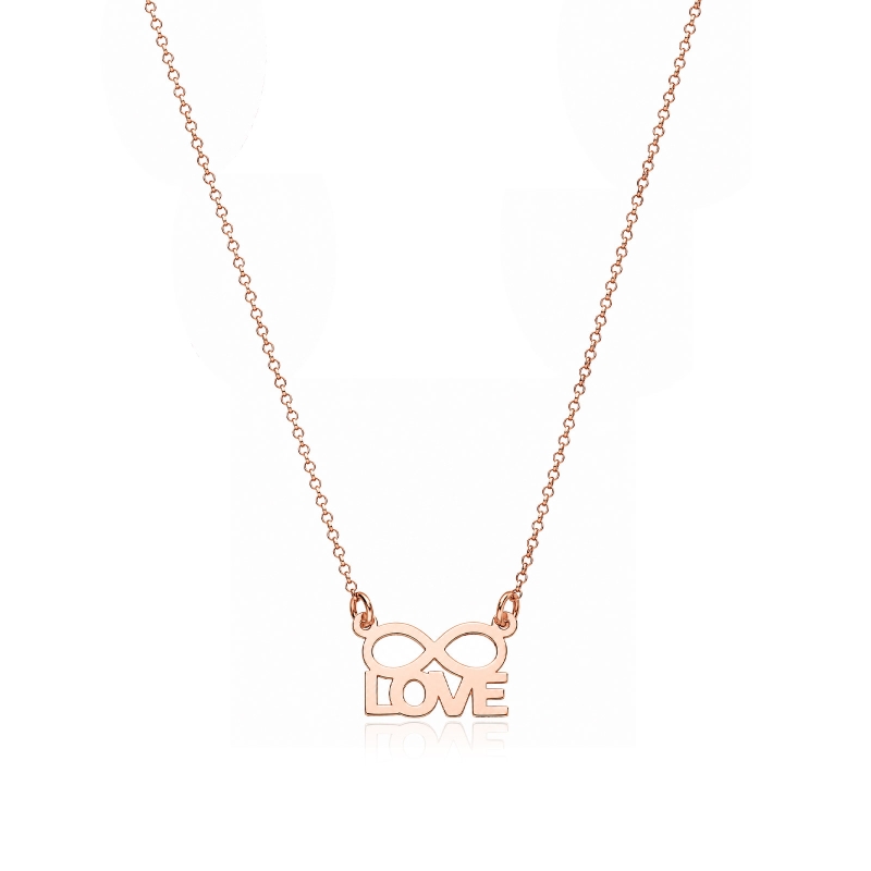 Gargantilla plata y baño oro rosa 18k "Infinity"