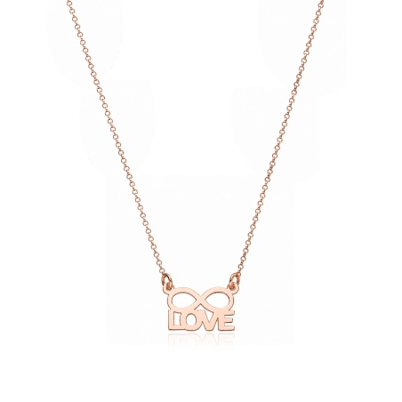 Gargantilla plata y baño oro rosa 18k "Infinity"