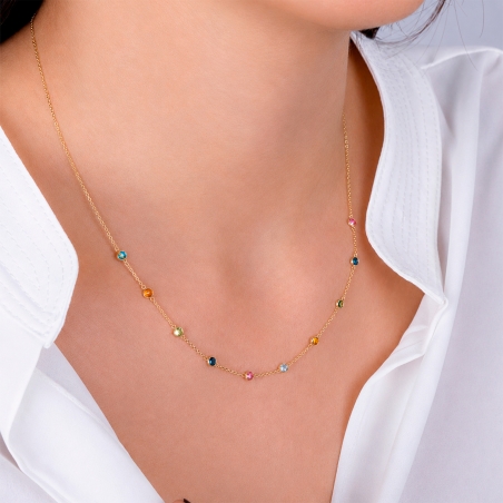 Gargantilla oro 18k y gemas "Thousands oaks"