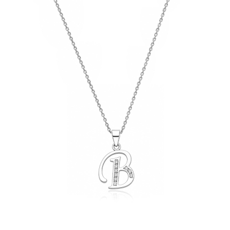 Gargantilla plata primera ley y circonitas "My letter"