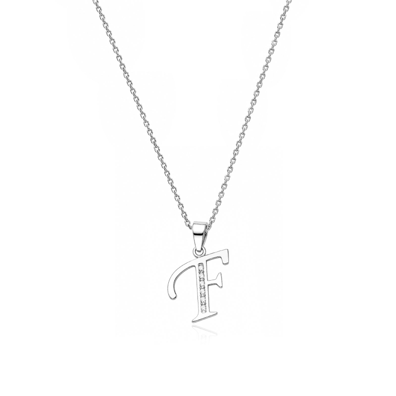 Gargantilla plata primera ley y circonitas "My letter"