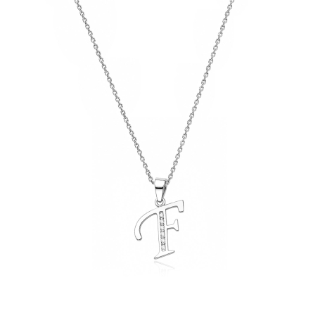 Gargantilla plata primera ley y circonitas "My letter"