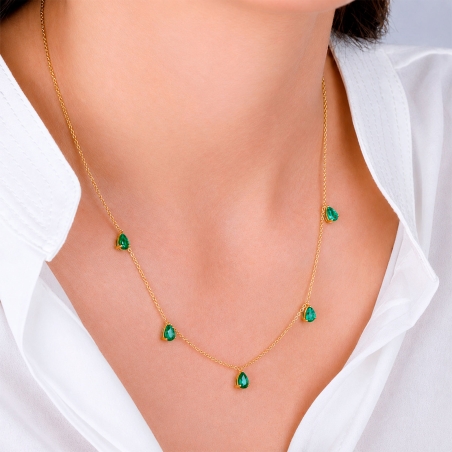 Gargantilla oro 18k y esmeraldas naturales "Miramar"