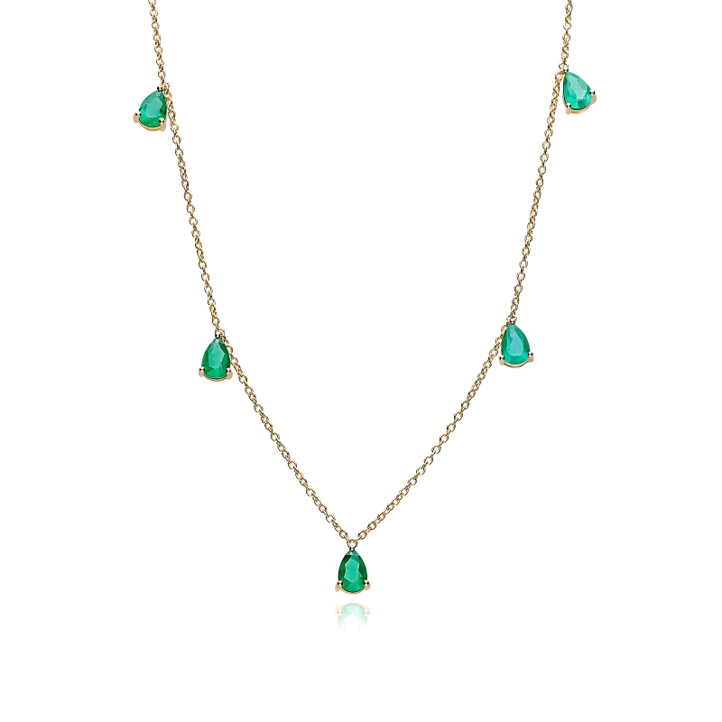 Gargantilla oro 18k y esmeraldas naturales "Miramar"