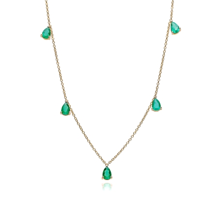 Gargantilla oro 18k y esmeraldas naturales "Miramar"