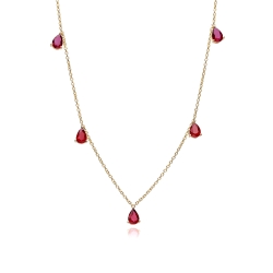 Gargantilla oro 18k y rubíes naturales "Miramar"