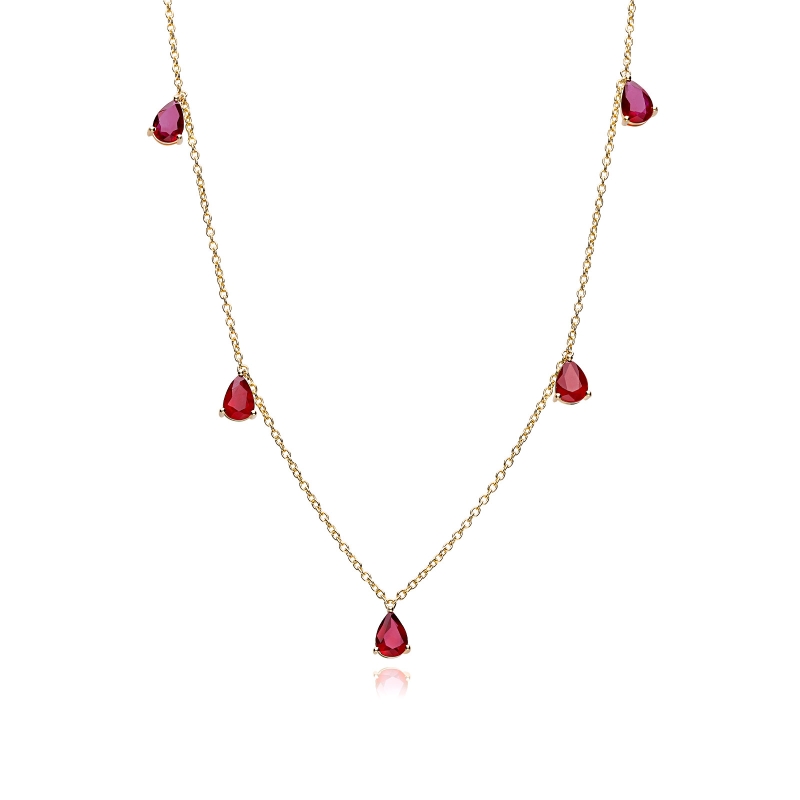 Gargantilla oro 18k y rubíes naturales "Miramar"
