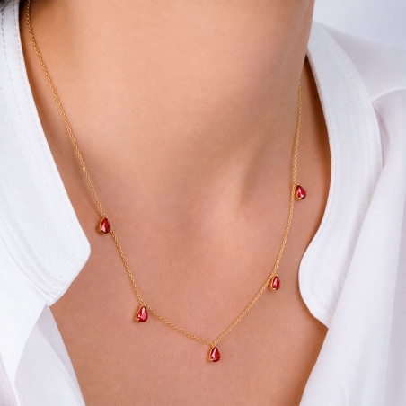 Gargantilla oro 18k y rubíes naturales "Miramar"