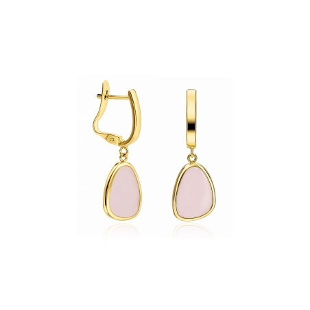 Pendientes oro 18k y gema rosa "Light Pink"