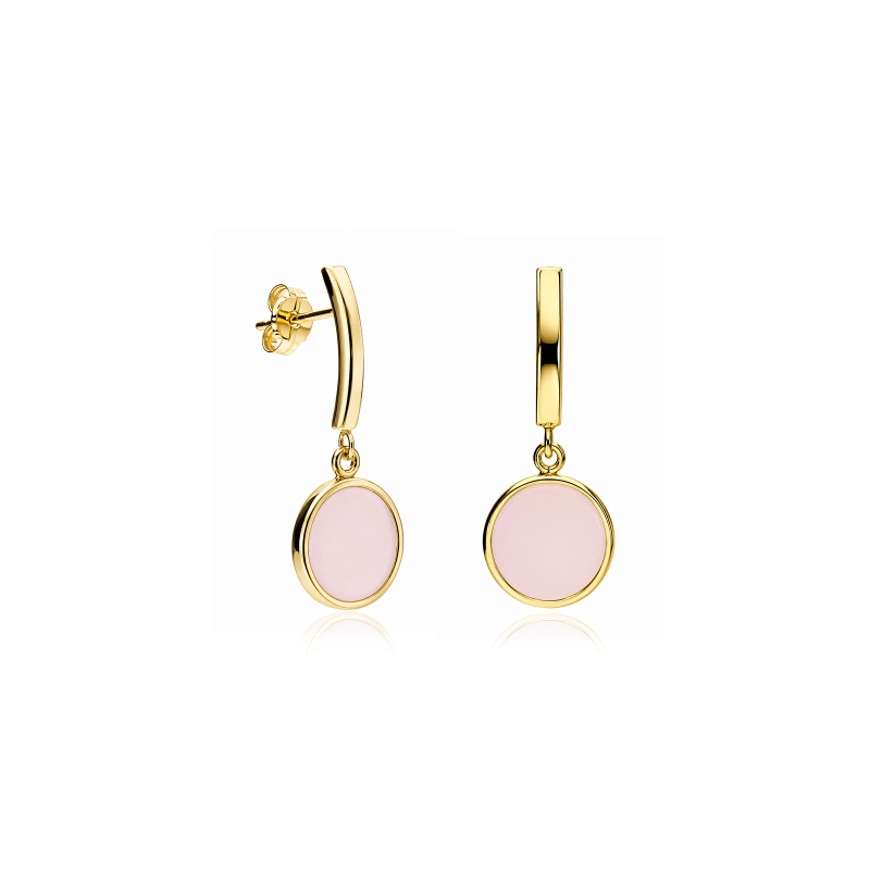Pendientes oro 18k y topacio rosa "Flourish III"