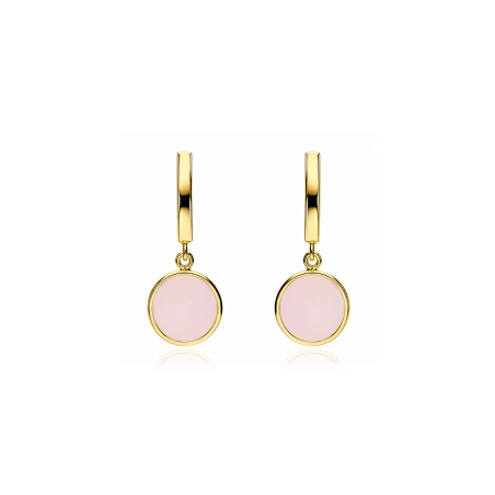 Pendientes oro 18k y topacio rosa "Flourish III"