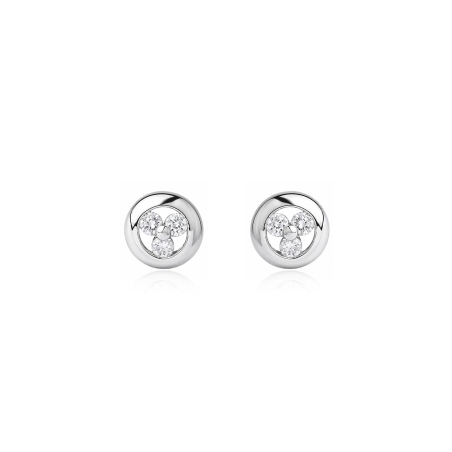 Pendientes oro 18 k y diamantes 0.18cts "Lucille"