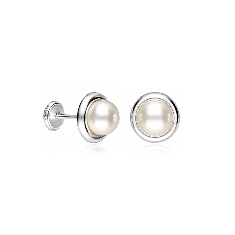 Pendientes Plata de ley y perlas 9mm "Antonia