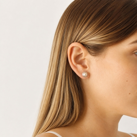 Pendientes Plata de ley y perlas 9mm "Antonia"