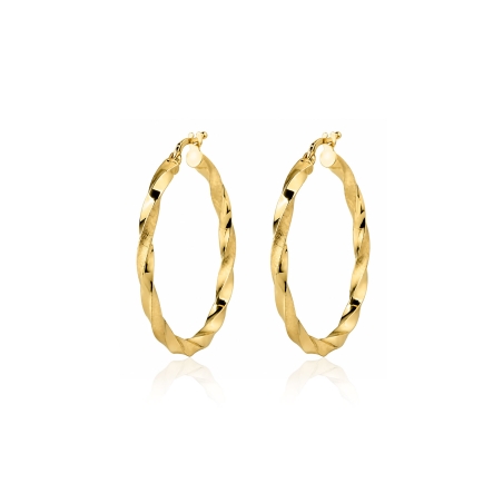 Pendientes aro rizado oro 18k "Riccio"
