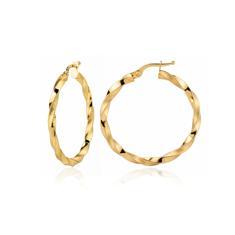 Pendientes aro rizado oro 18k "Riccio"