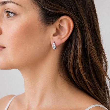 Pendientes aro oro 18k y circonitas "Midelt"