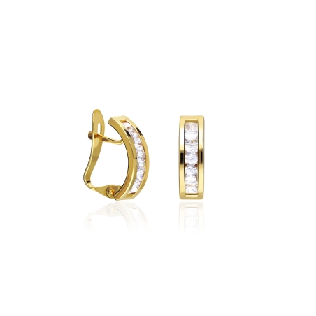 Pendientes oro 18k y circonitas "Aguelmouss"