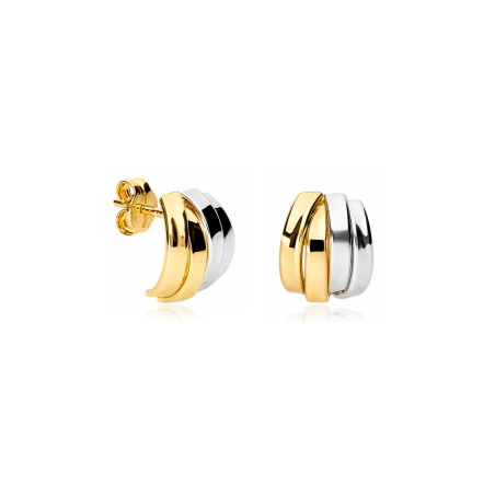 Pendientes Oro Bicolor 18k "Nest"