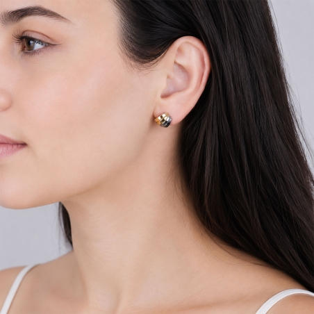 Pendientes Oro Bicolor 18k "Nest"