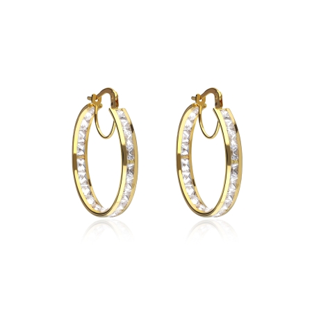 Pendientes aro oro 18k 25 mm "Deroua"