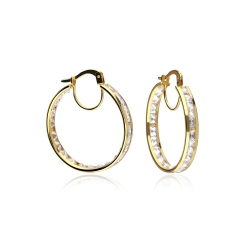 Pendientes aro oro 18k 25 mm "Deroua"