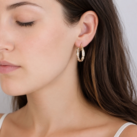 Pendientes aro oro 18k 25 mm "Deroua"